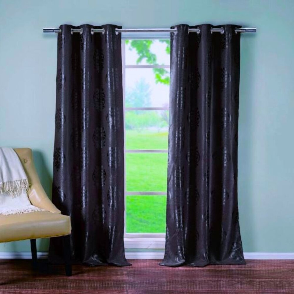 Thermal Blackout Curtains 2Panels Duck River Window Drapes total 80"x96 NEW